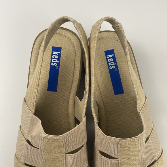 Keds | Beige Canvas Open Toe Slip On Sling Back Comfort Sandal Shoe Size 8 - Picture 5 of 9